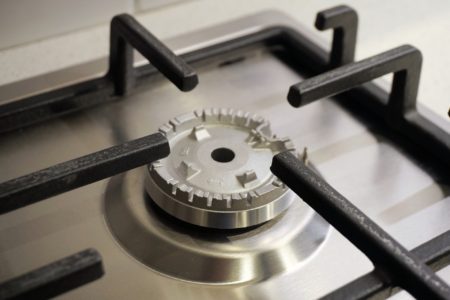 hob close up of gas hob